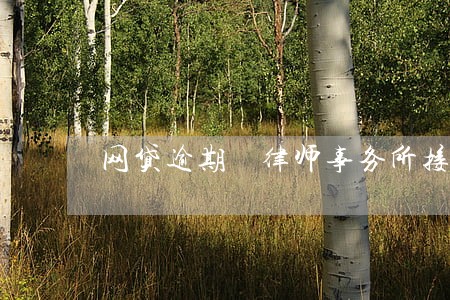 网贷逾期 律师事务所接案 网贷逾期 律师事务所接案
